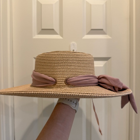 San Diego Hat Straw Gondolier Hat with Scarf Bow - Picture 3 of 4